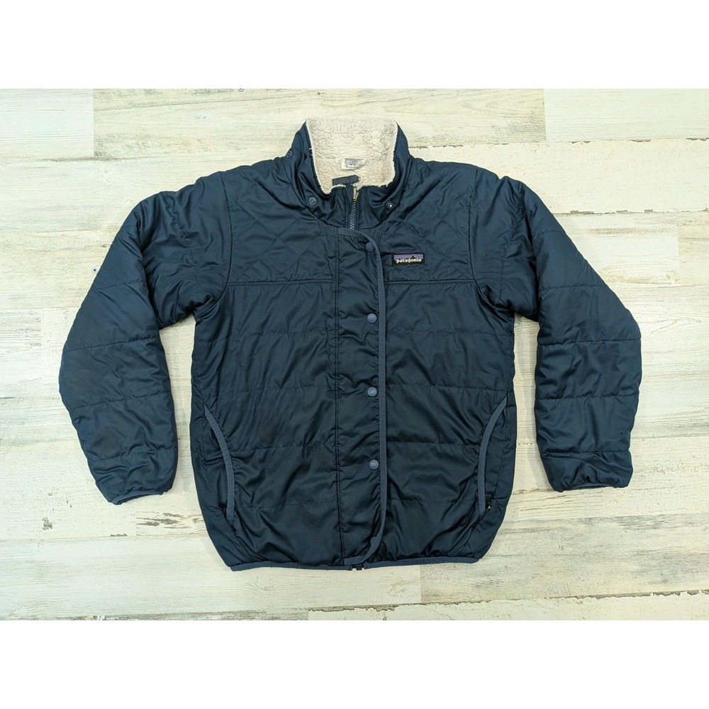 Patagonia Jacket Kids M 10 Dream Song Navy Quilt Puffer Blue 68480